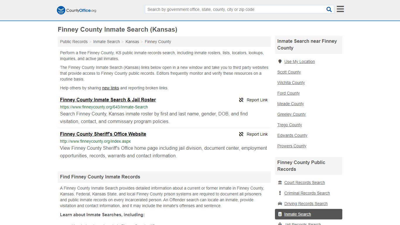 Inmate Search - Finney County, KS (Inmate Rosters & Locators)